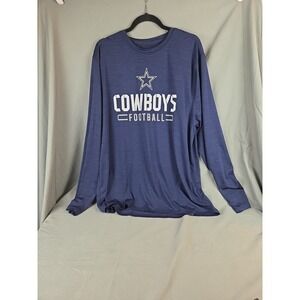 Dallas Cowboys Authentic Shirt Men XL Blue Long Sleeve Logo NFL Football Fan